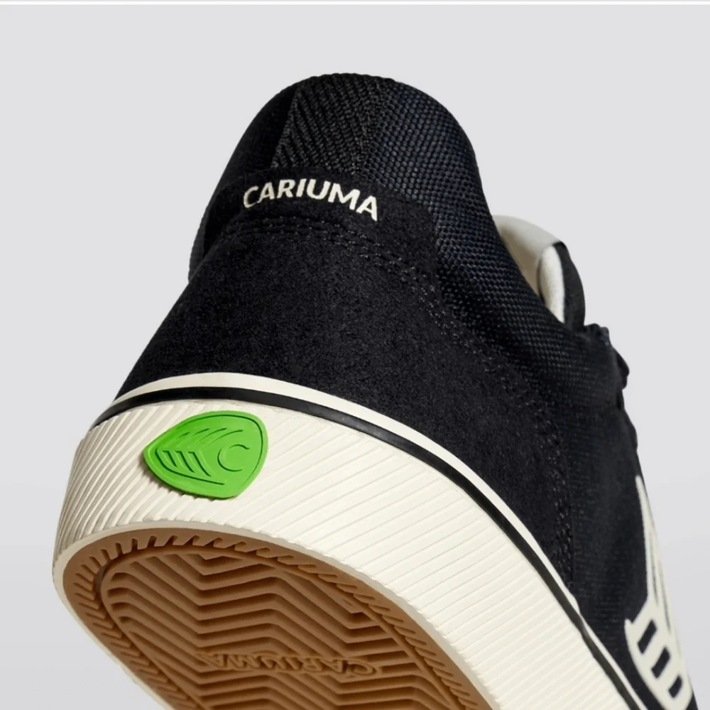 NEW CARIUMA Vallely Skate Black Suede Ivory Logo Sneaker Unisex Men's Skater